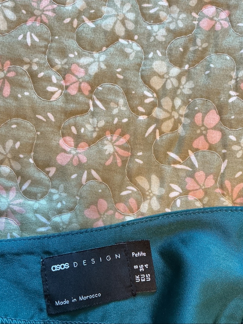 ASOS DESIGN long sleeve fallen shoulder Cami maxi dress 4 NWT Teal Blue - Picture 6 of 14